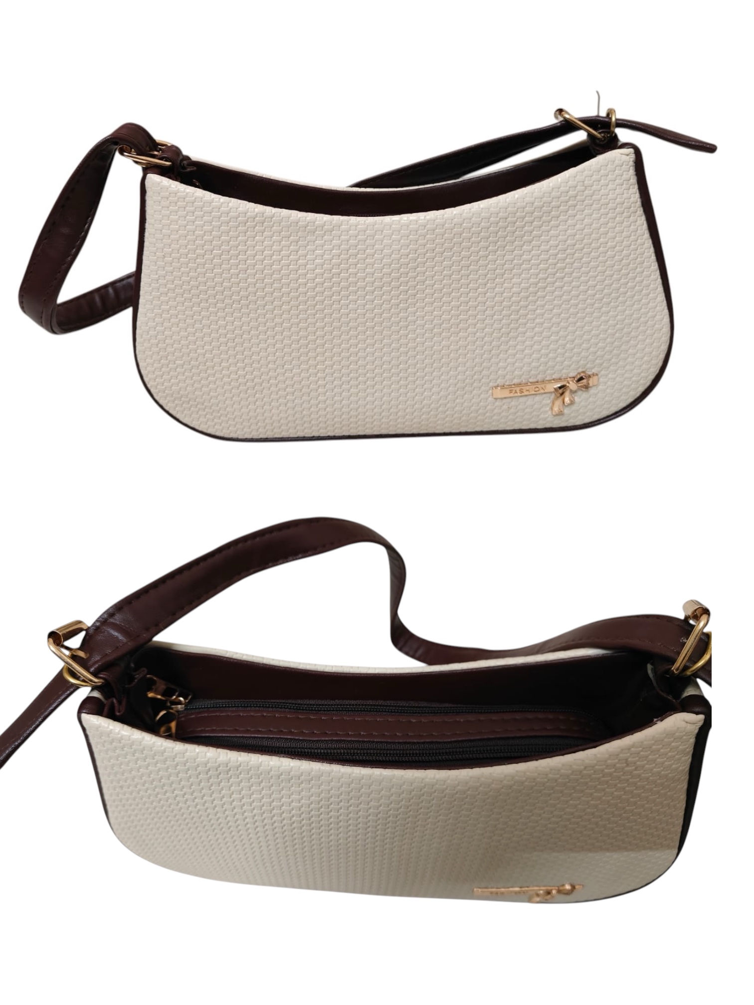 Syenora Beige Box Style Shoulder Bag