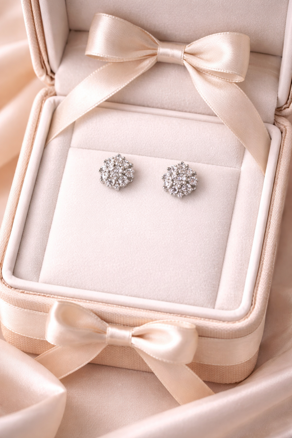 Syenora Elegant Diamond Flower Stud Earrings