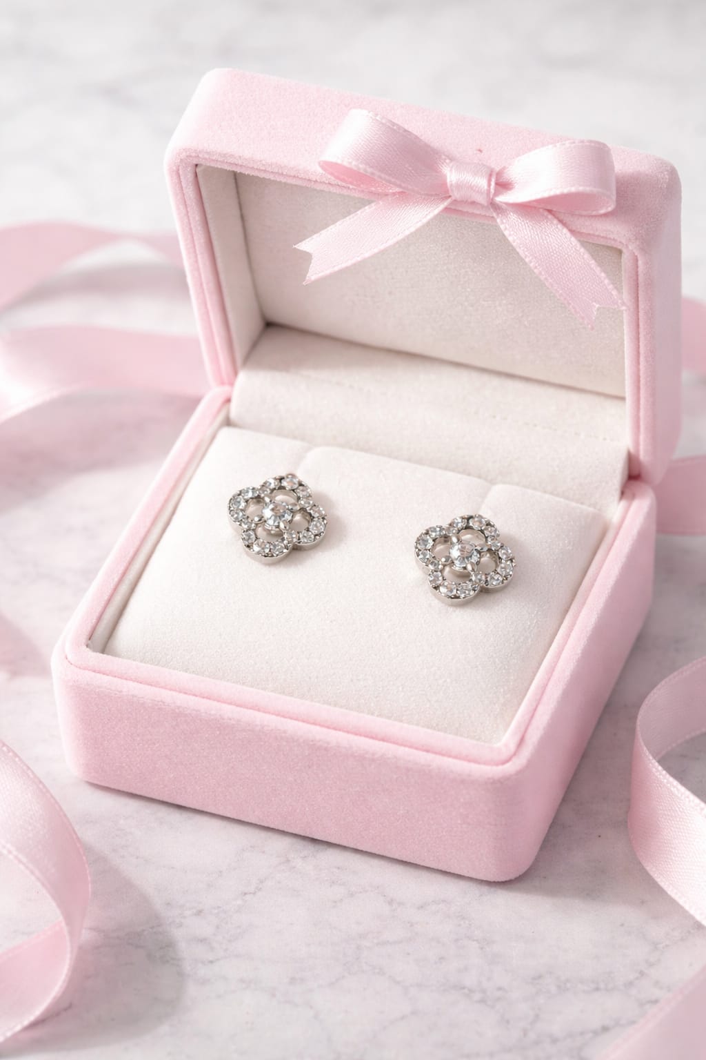 Syenora Diamond Floral Stud Earrings