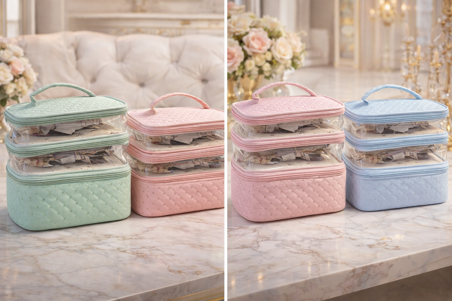 Quilted Travel Organizer Set