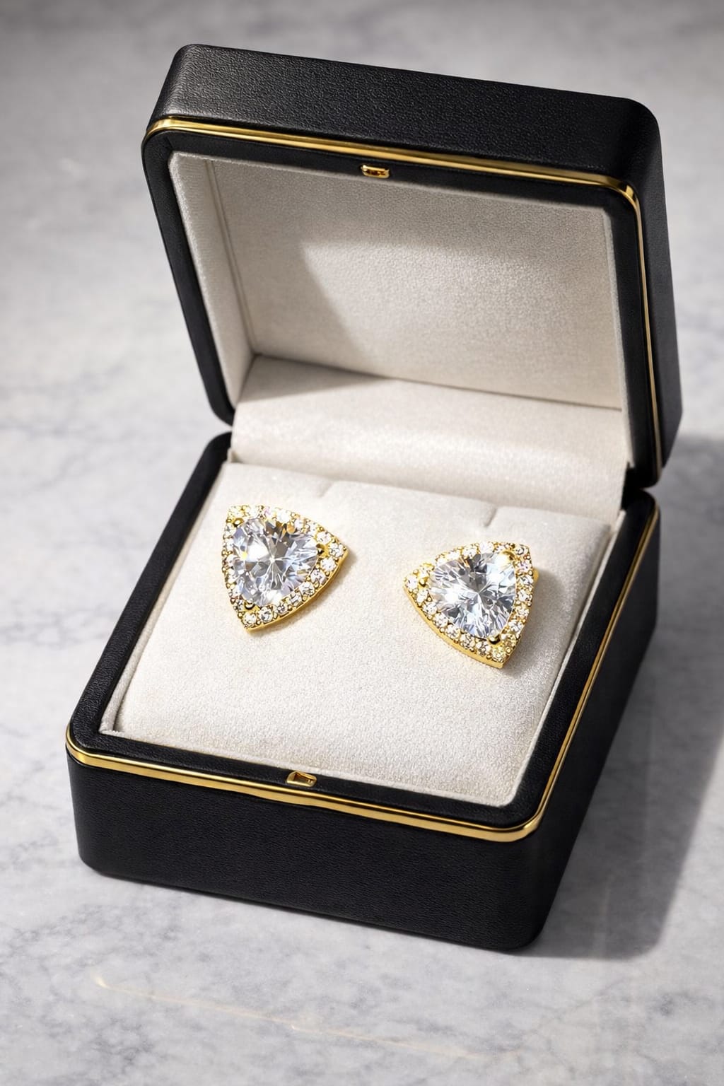 Syenora Triangle-Cut Diamond Stud Earrings