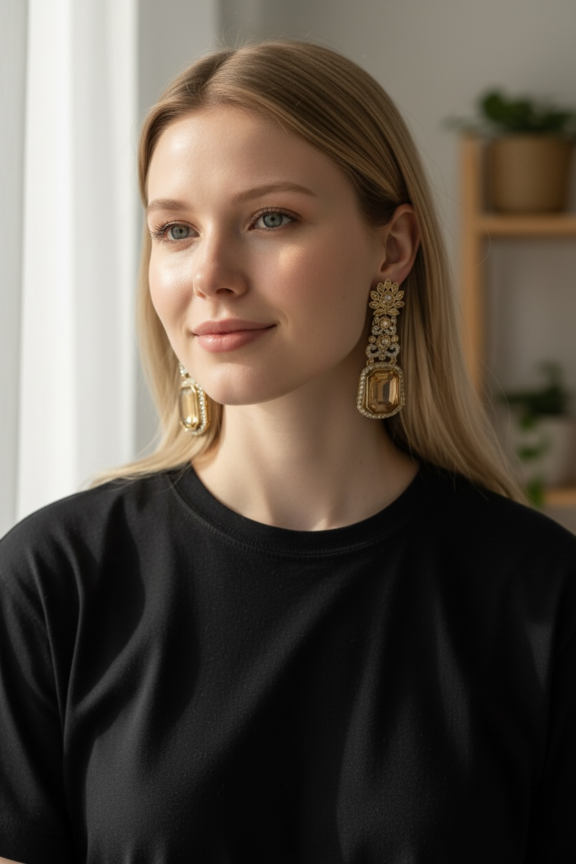 Syenora Gulnaar Antique Gold-Toned Earrings