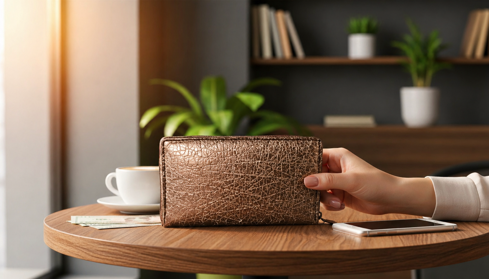 Syenora Shimmer Glide Zip Clutch