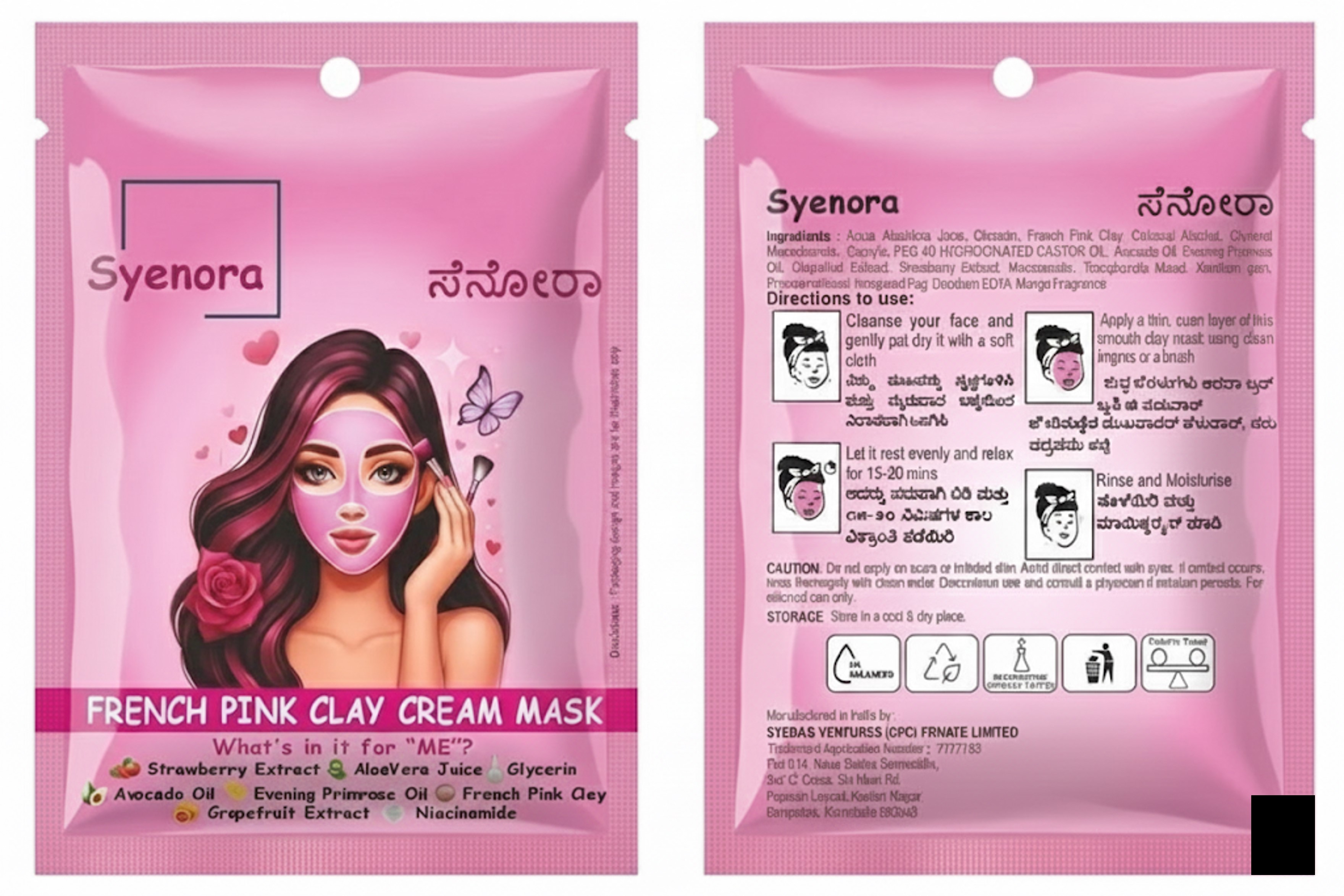 Syenora French Pink Clay Cream Mask