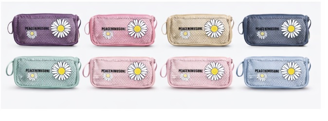 Syenora Daisy Mesh Transparent Pouch Set of 4 [ Big to Small ]
