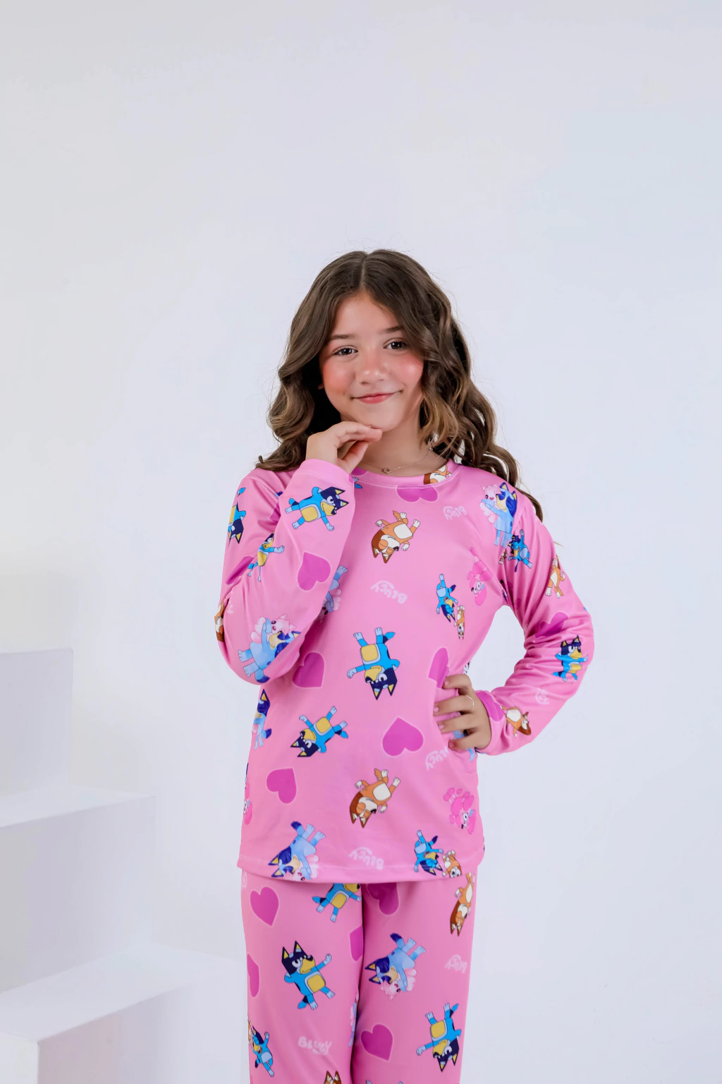 Pijama Infantil Bluey Rosa 