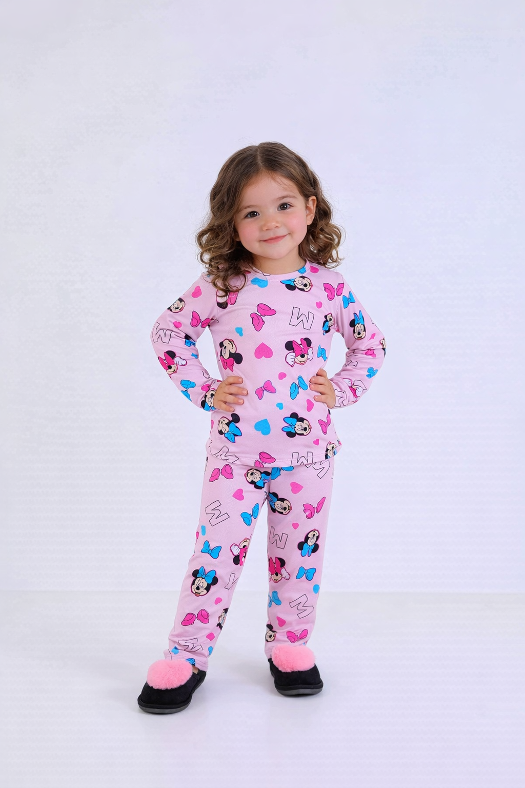 Pijama Infantil Minnie Rosa