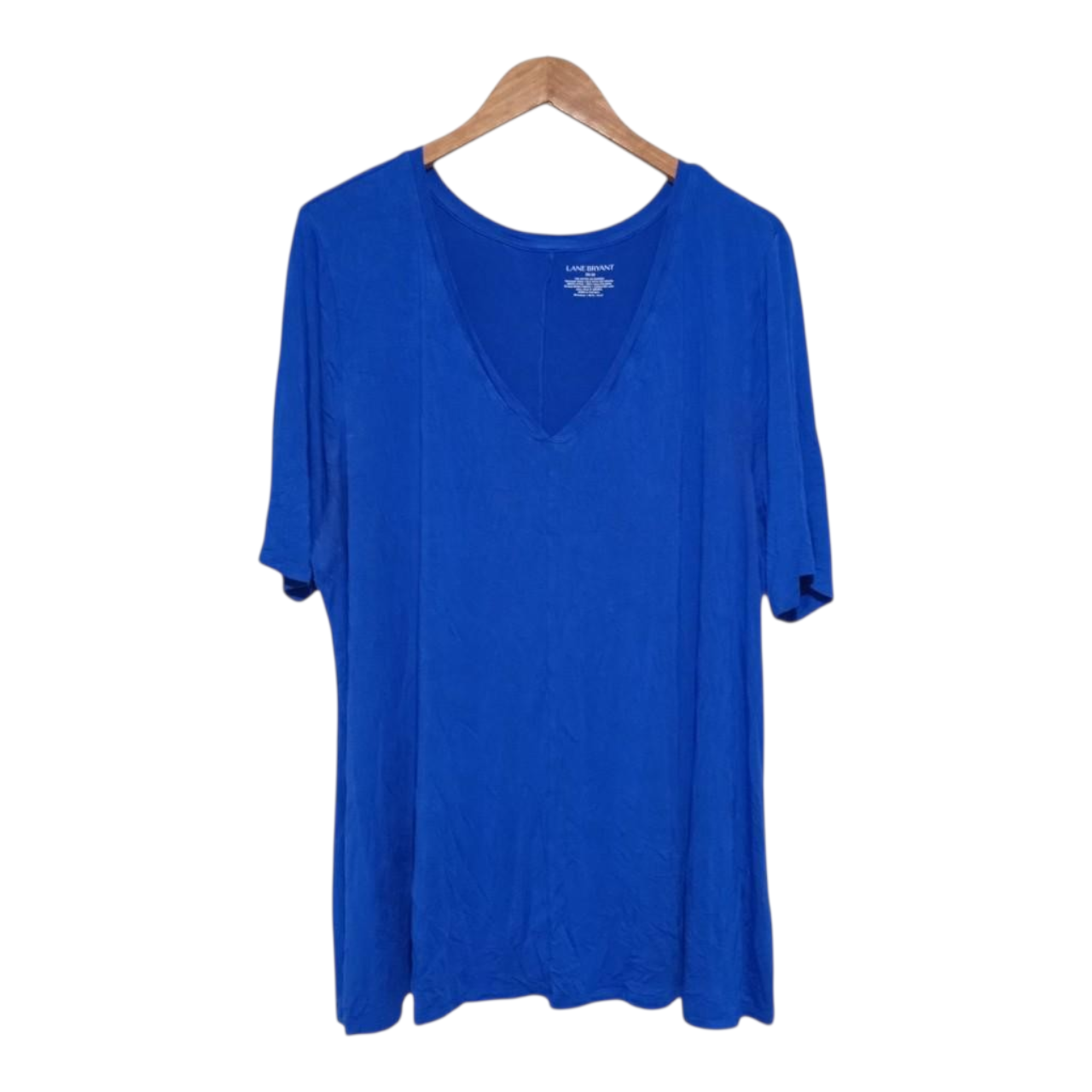 T-shirt Women Plus Size Blue V-neck