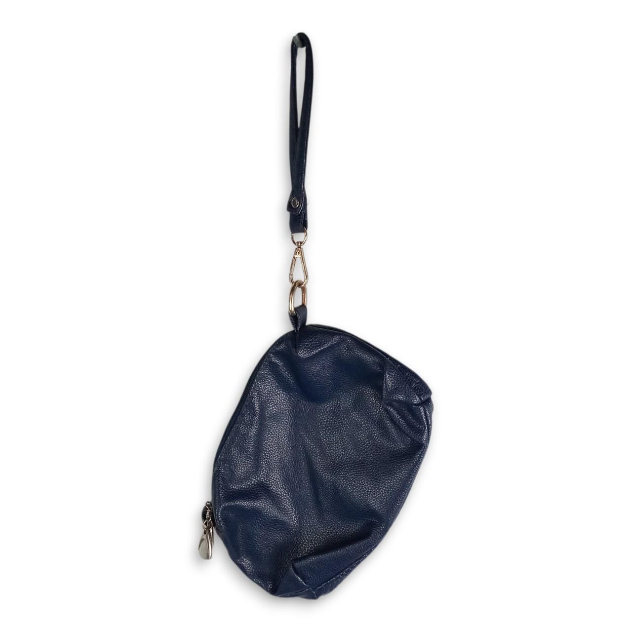 Bag Women Blue Textured Wristlet Clutch