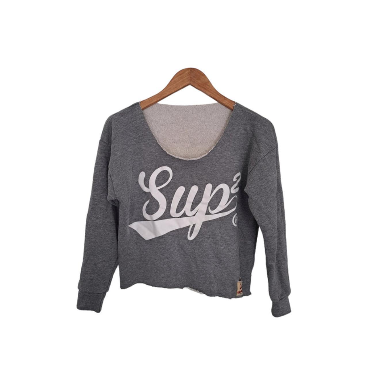 Jumper Women One Size Grey Cropped Sweatshirt