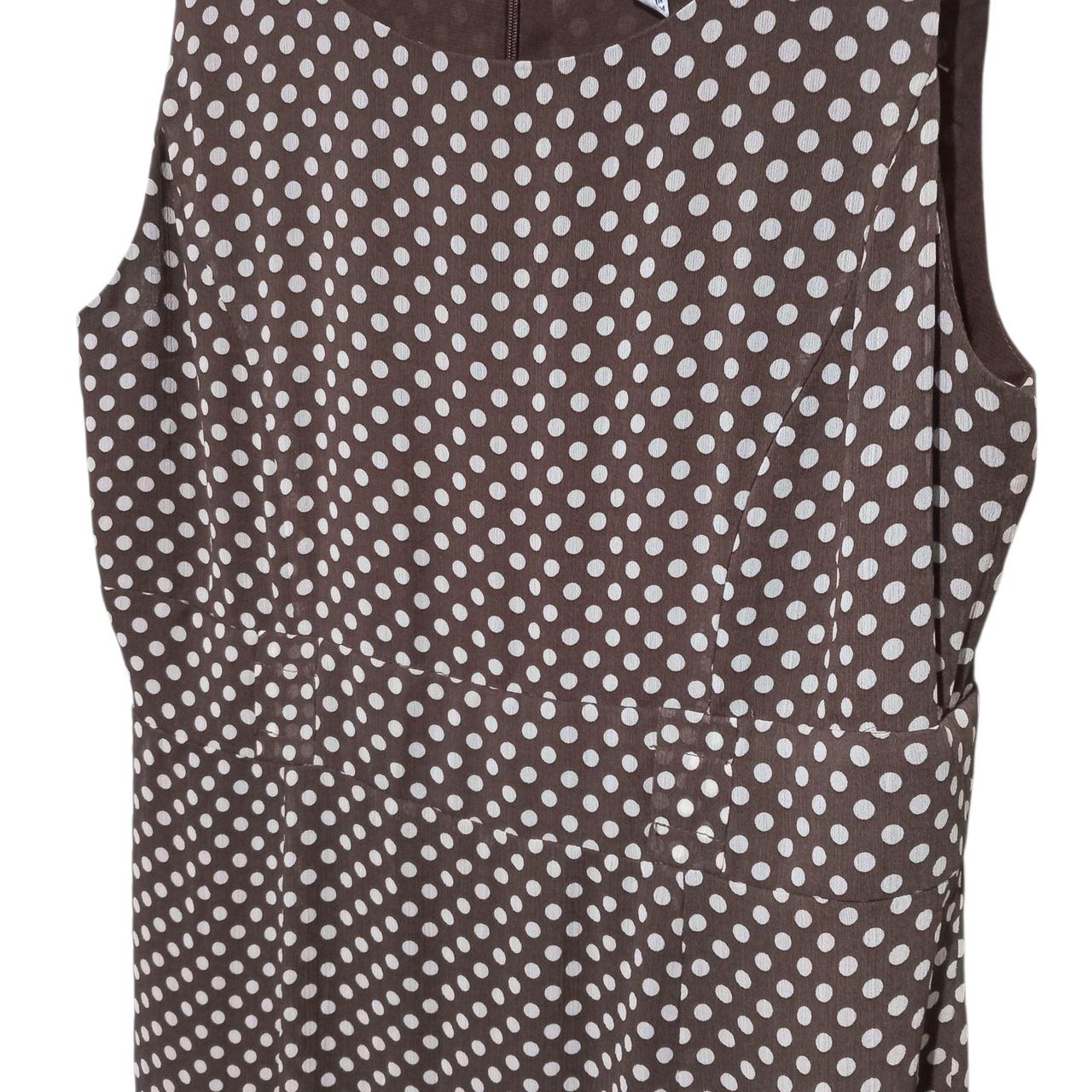 Dress Women Medium UK10 Brown Polka Dots midi