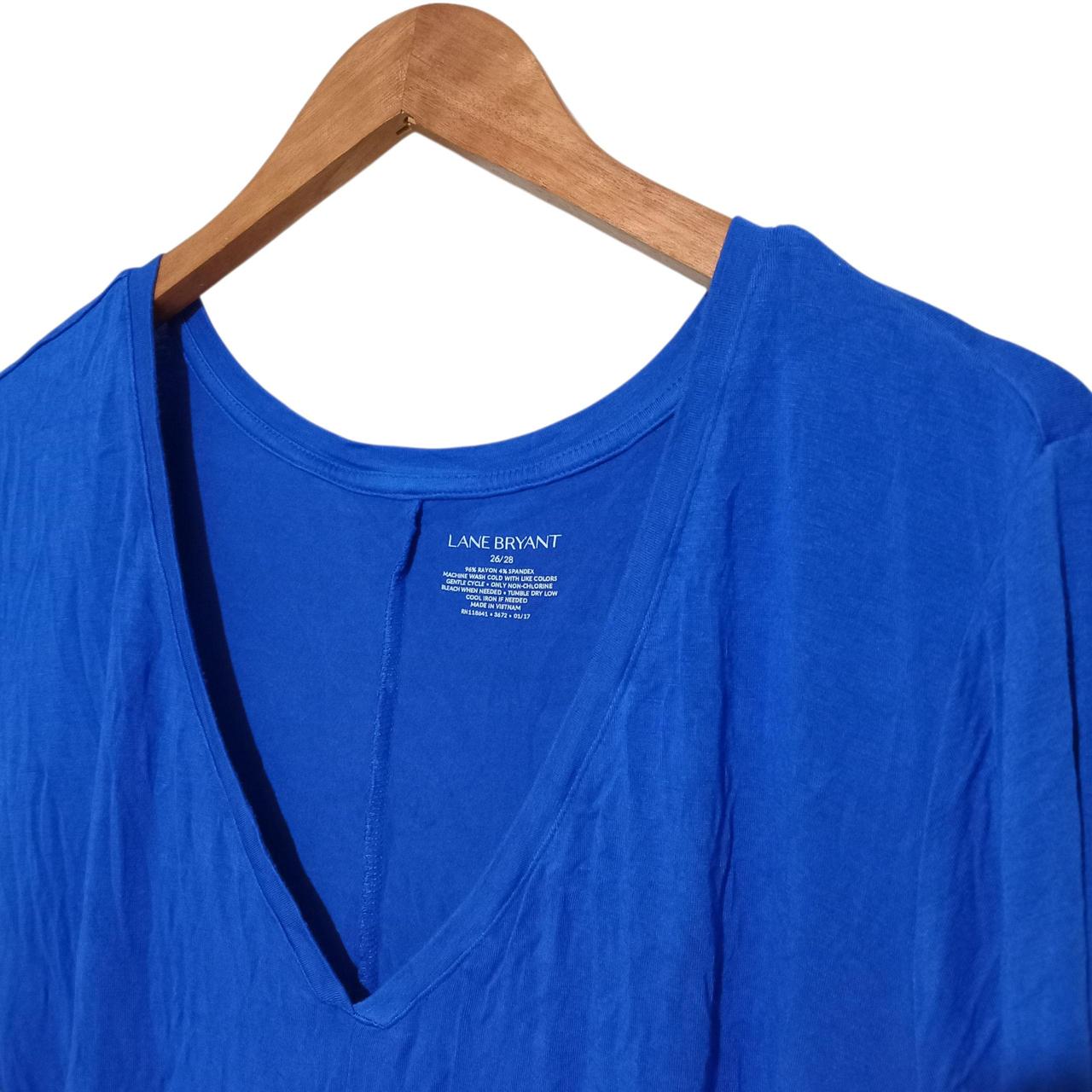 T-shirt Women Plus Size Blue V-neck