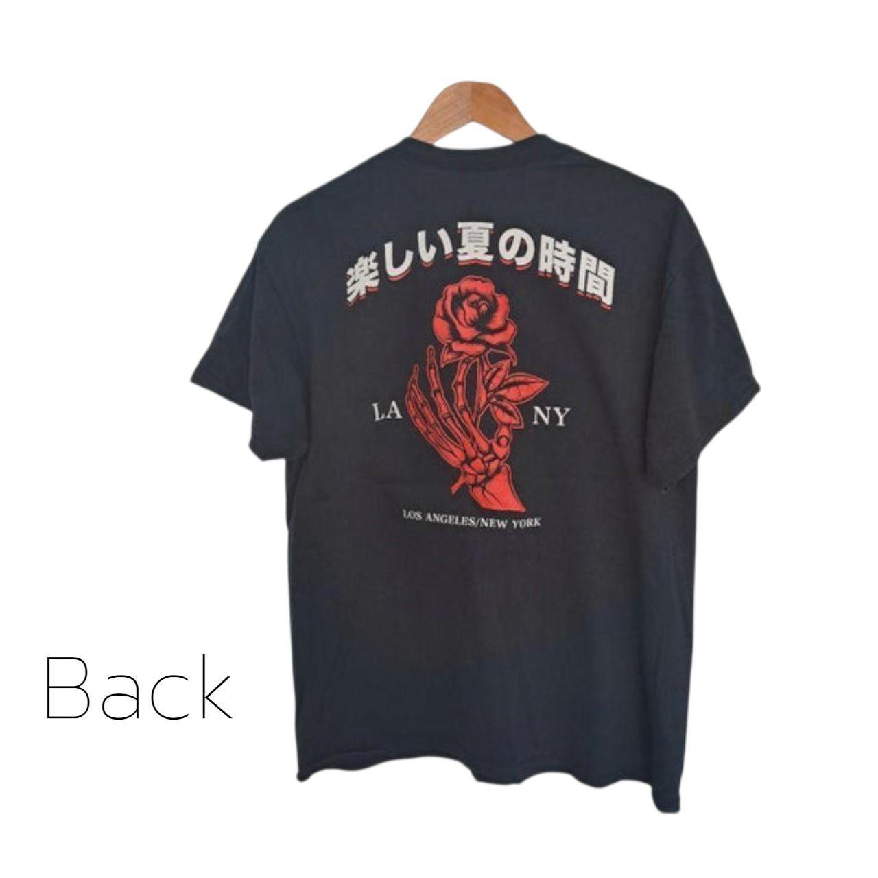 T-shirt Men Medium Black Rose Graphic