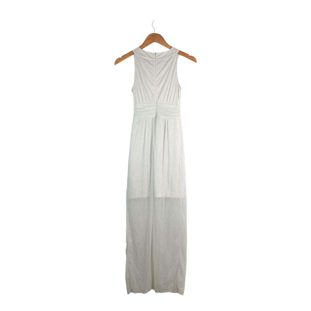 Dress Women UK4 White High-Low Maxi