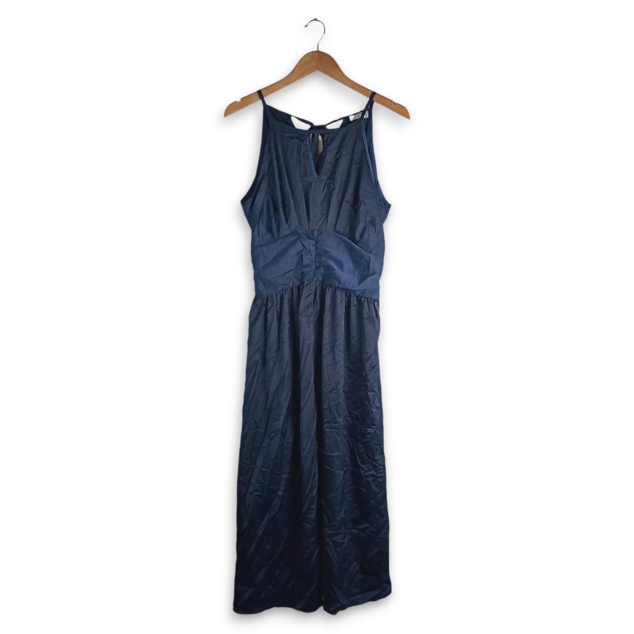 Dress Women Medium UK10-12 Navy A-Line Maxi