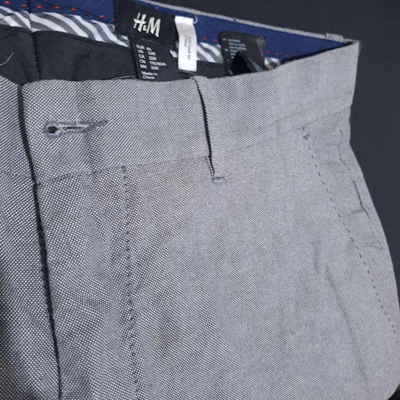 Pants Men Medium H&M grey Slim Fit