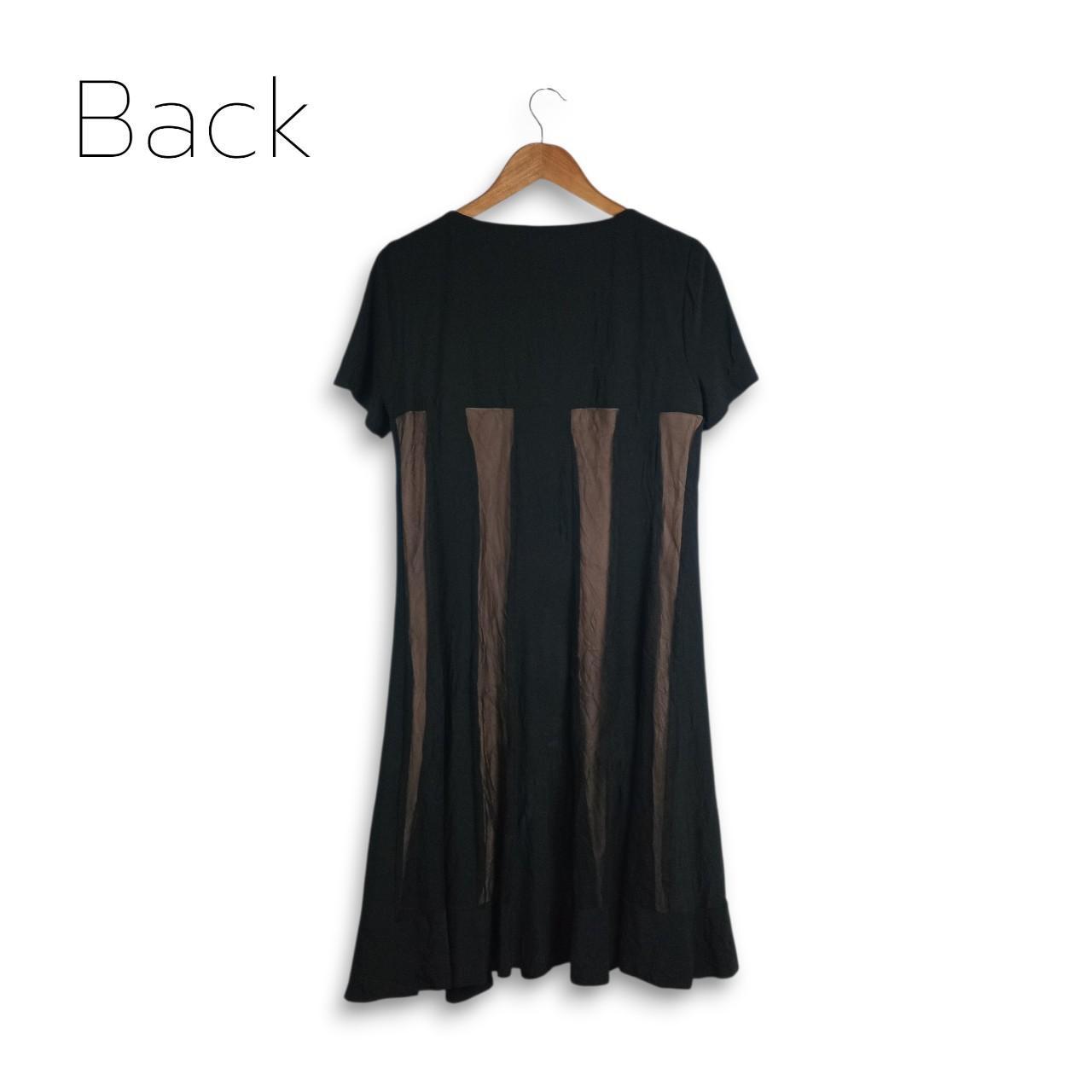 Dress Women Medium UK10-12 Black with Tan Mesh Stripes