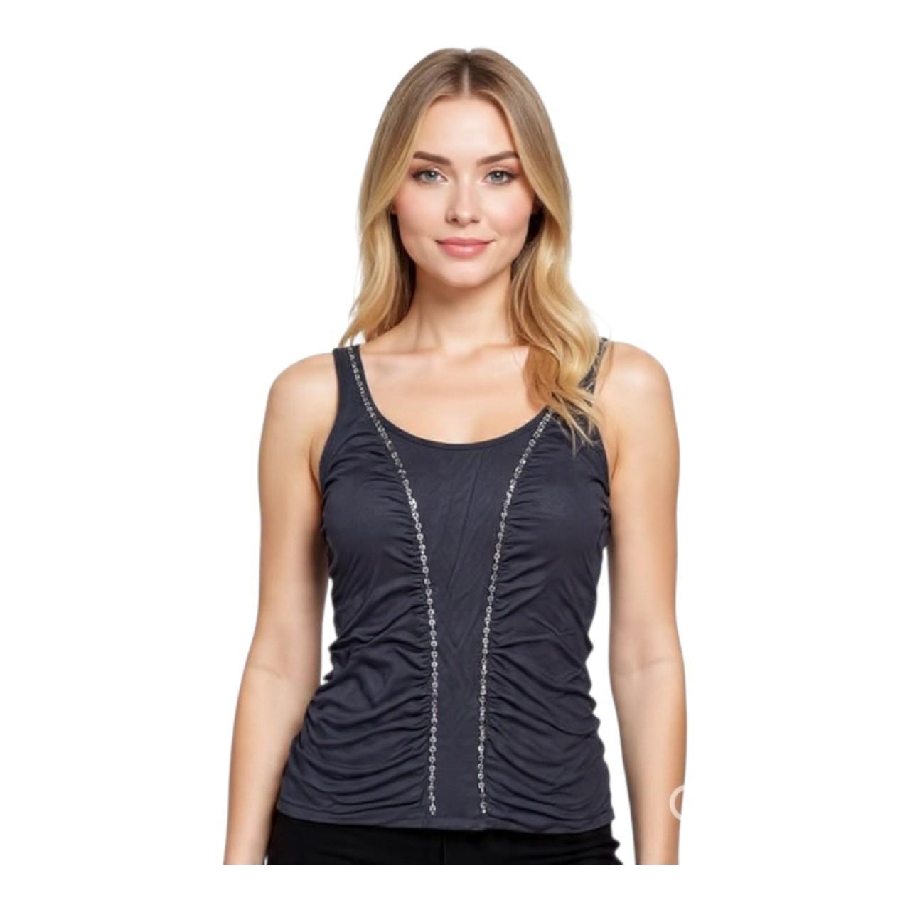 Crop Top Women Small UK10 Black Top