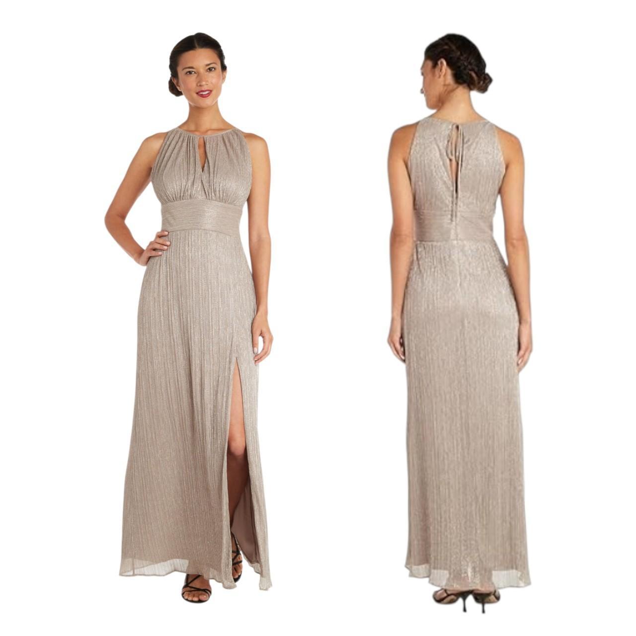 Dress Women 18 Petite Large Metallic Halterneck Gown