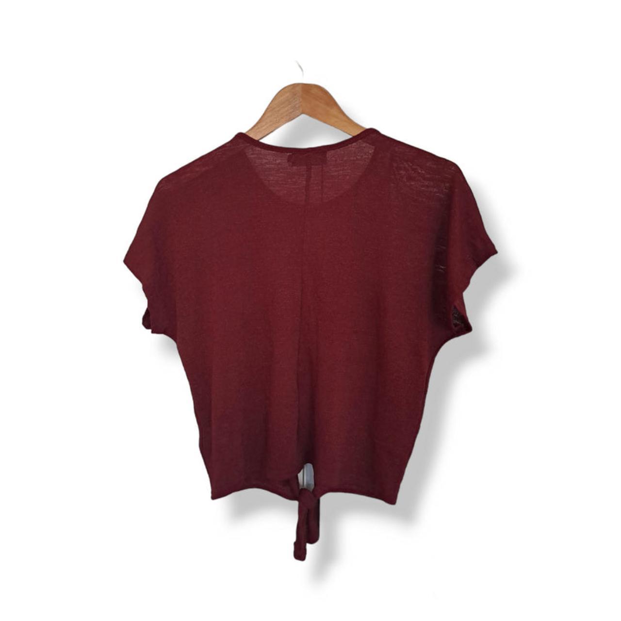 Crop top women small burgundy 