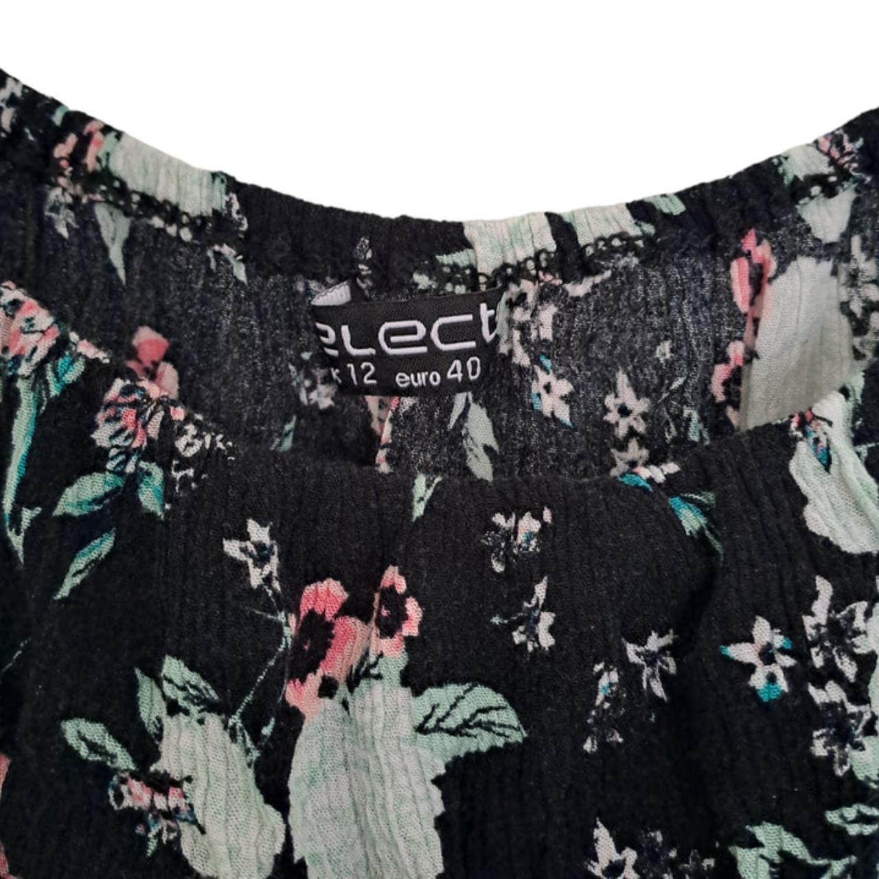 Crop Top Women Medium UK12 Floral Off Shoulder