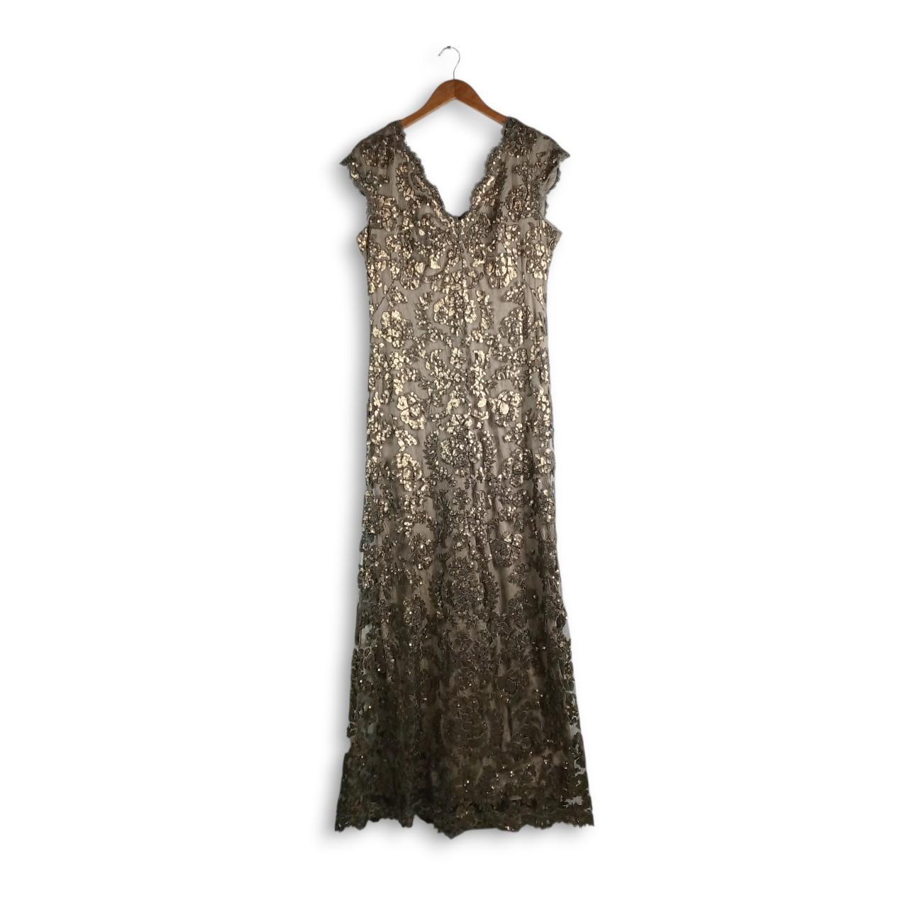 Dress Women UK18 Golden Sequin Maxi