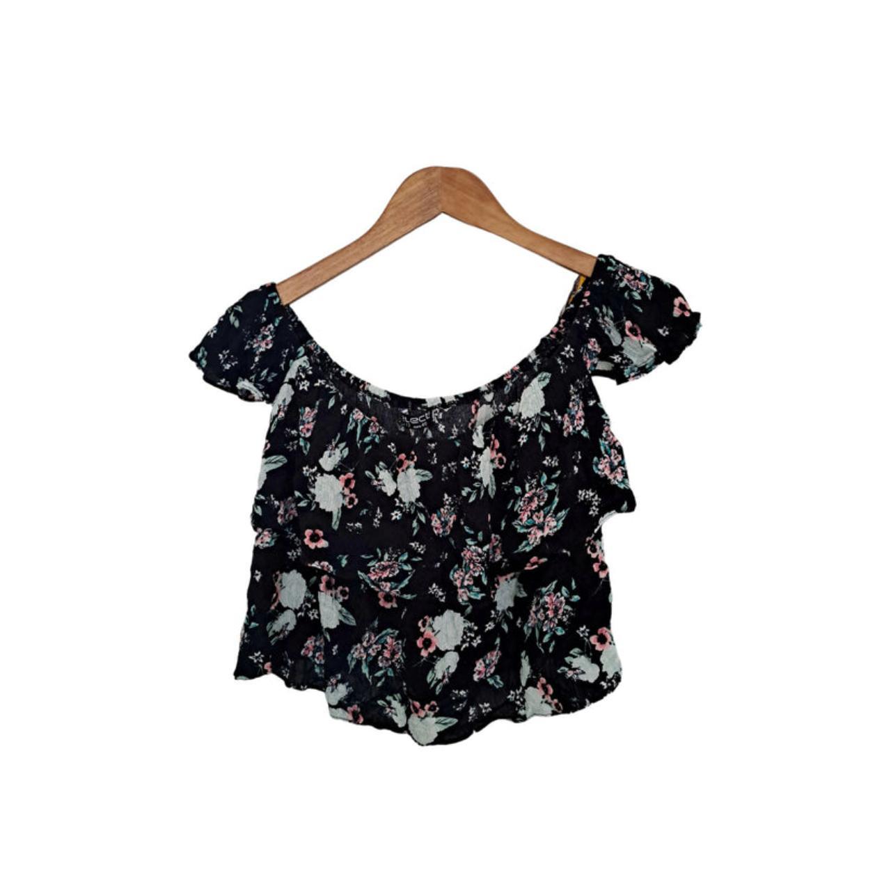 Crop Top Women Medium UK12 Floral Off Shoulder