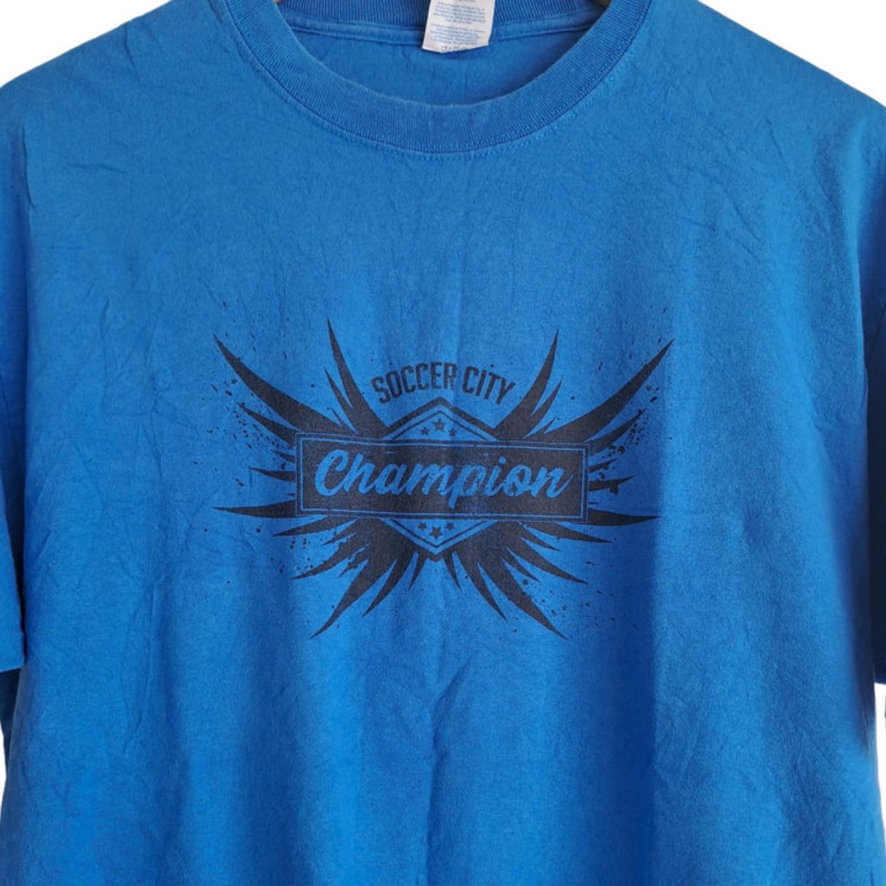 T-shirt Unisex Men Medium Blue Soccer