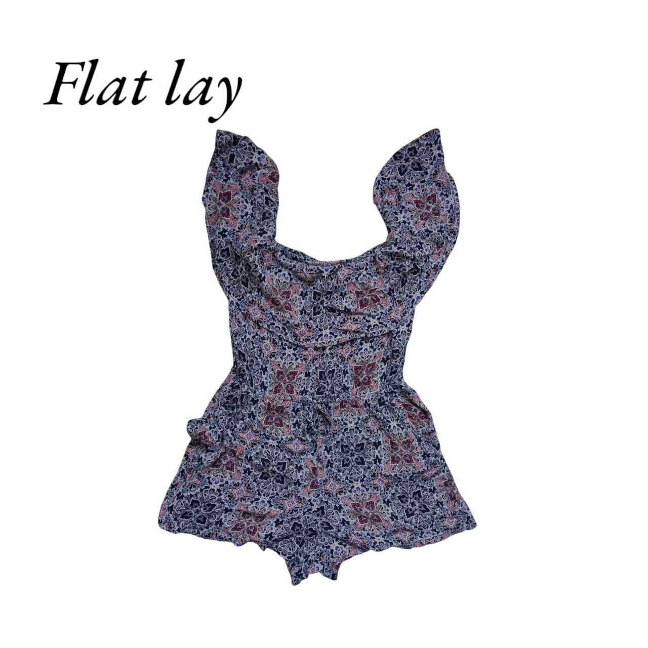 Romper Women XS Butterfly-Floral Sleeveless Overall with Pockets