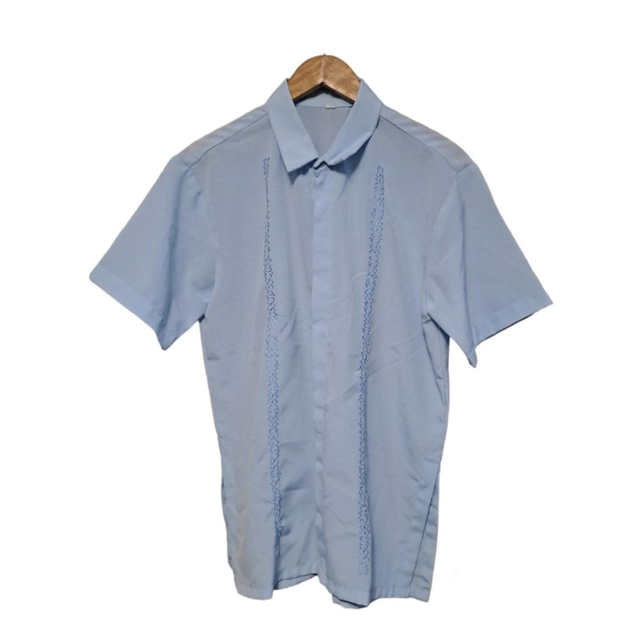 Polo Shirt Men Medium Blue Short Sleeve