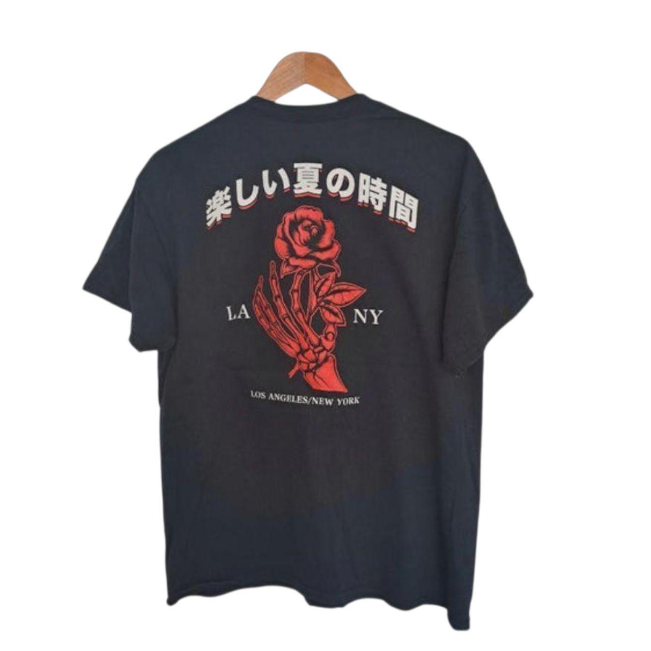 T-shirt Men Medium Black Rose Graphic