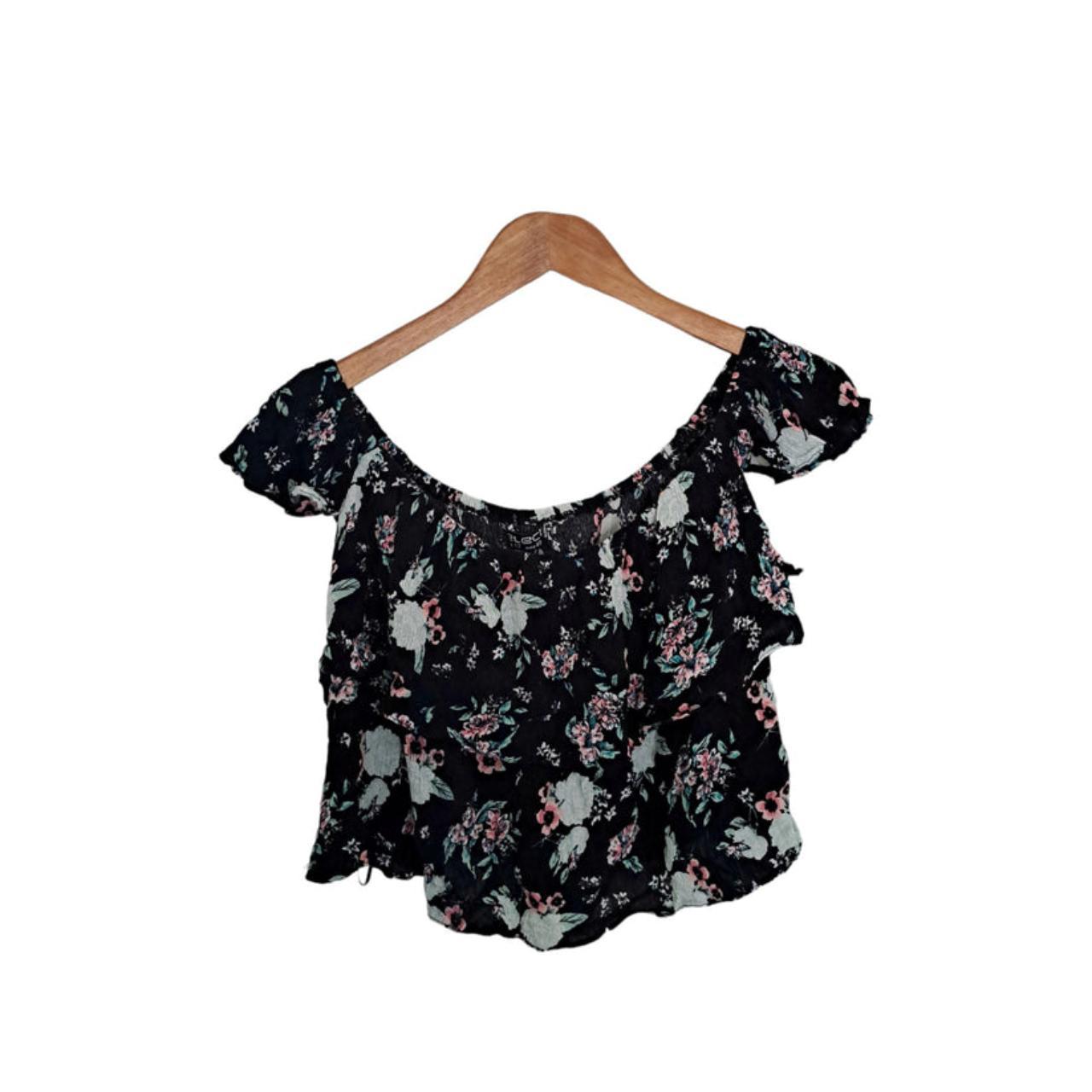 Crop Top Women Medium UK12 Floral Off Shoulder