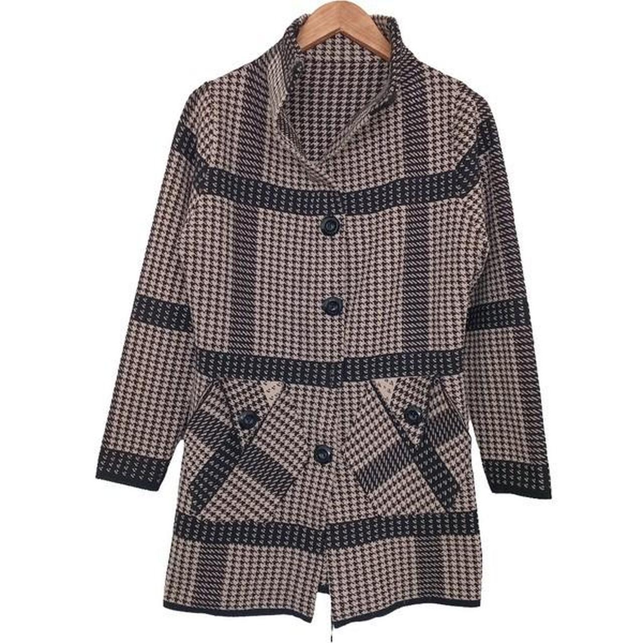 Coat Women's Medium Black and Brown Jacket