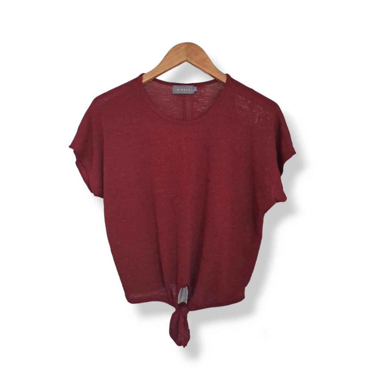 Crop top women small burgundy 