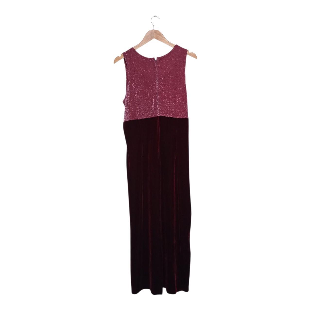 Dress Women Large Elegant Burgundy Maxi