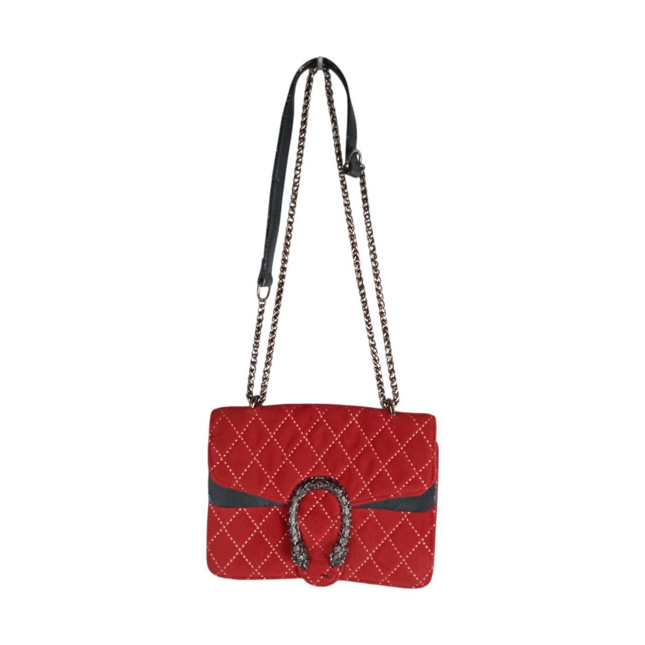 Bag Women Red Quilted Crossbody