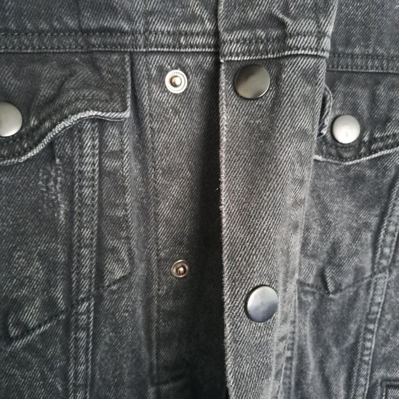 Jacket Men Small Black Distressed Denim