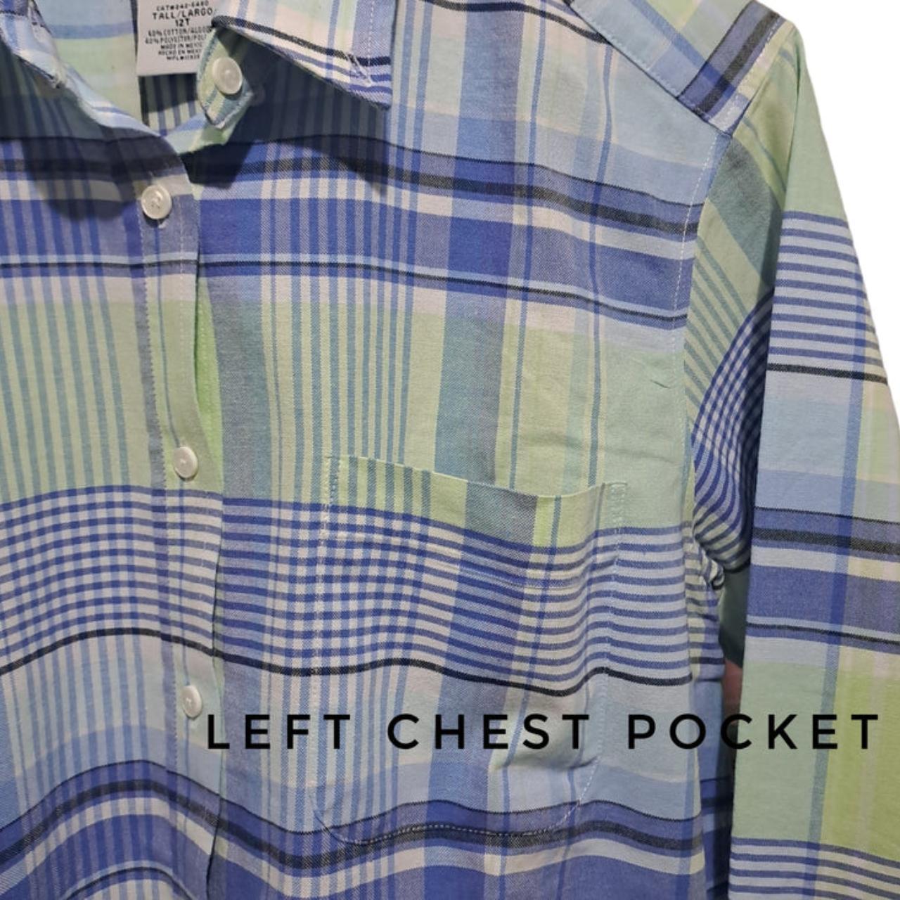Polo Shirt Men Large Checkered Long sleeve