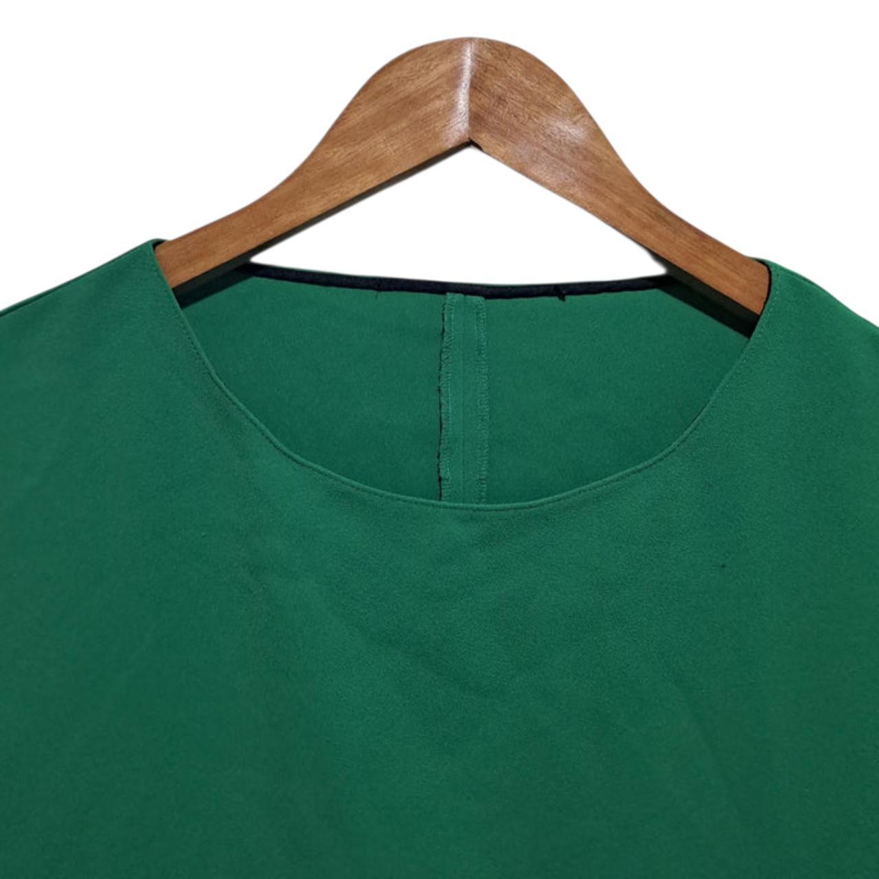 Blouse Women Medium Green Long Top