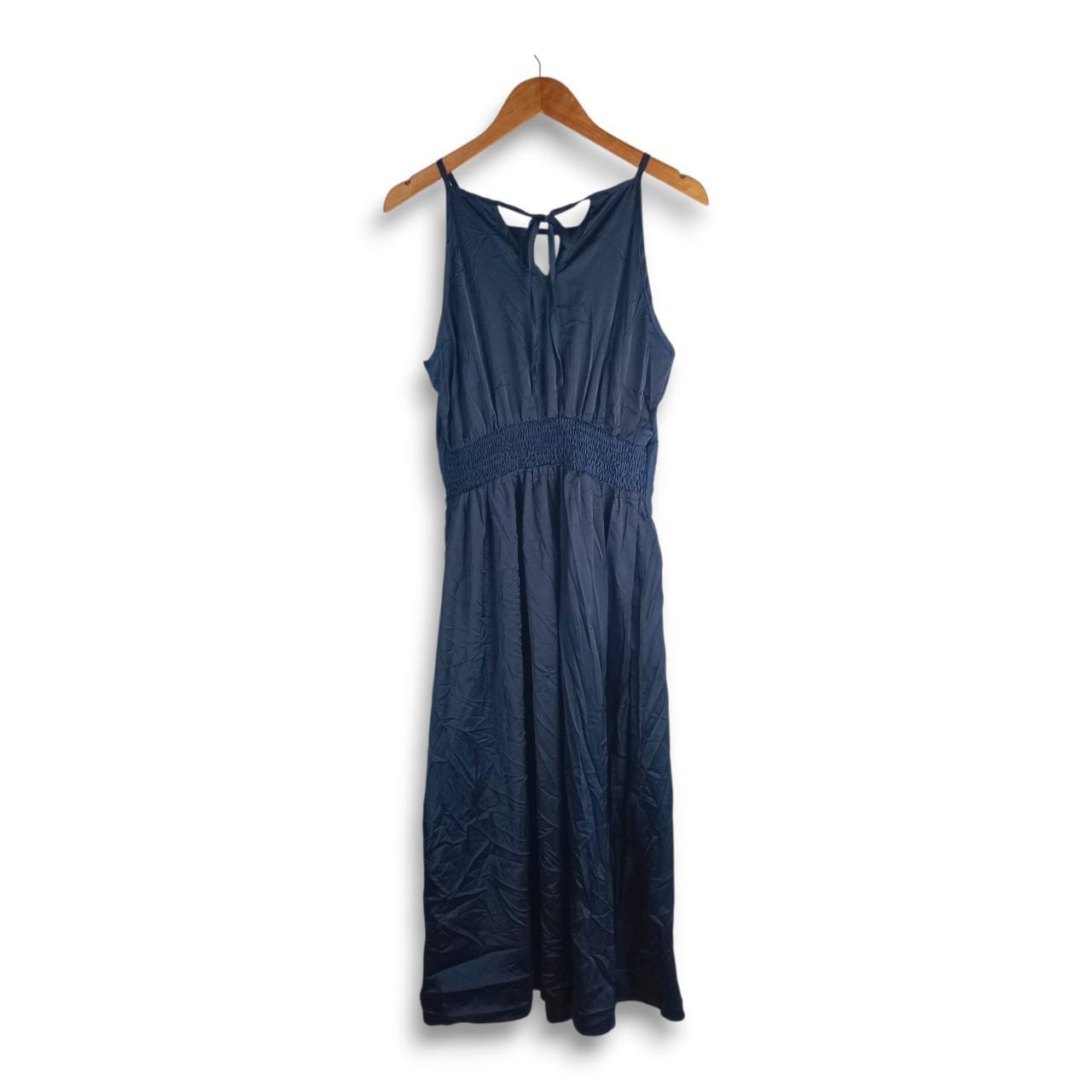 Dress Women Medium UK10-12 Navy A-Line Maxi