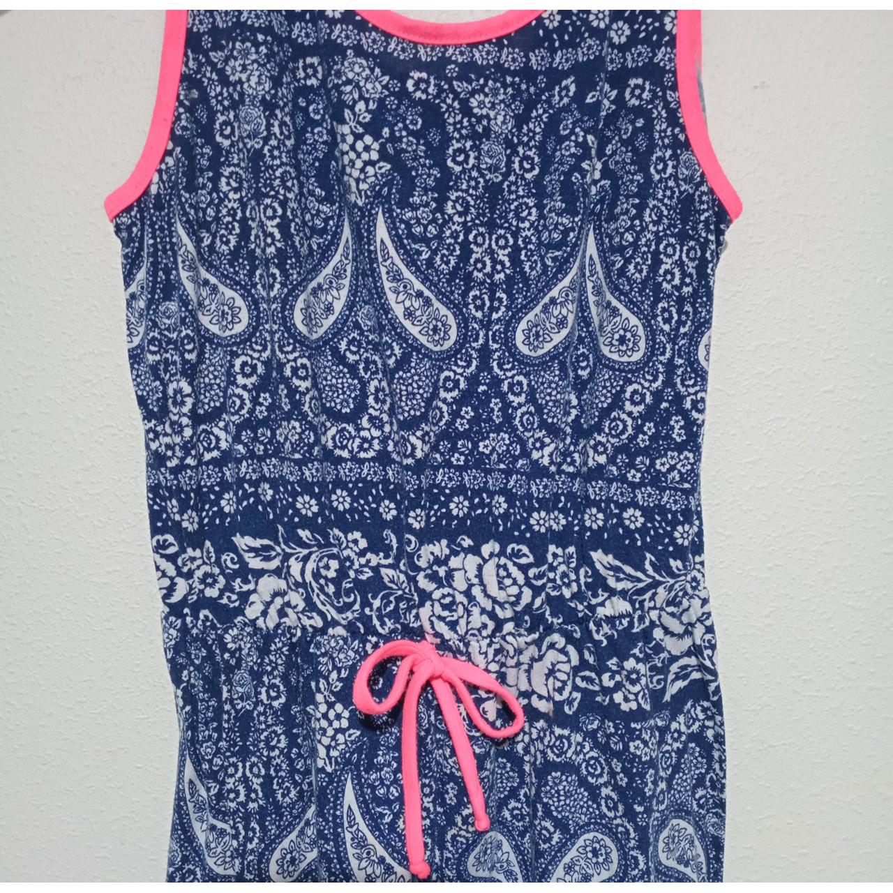 Jumpsuit Women Large Paisley Navy Pink