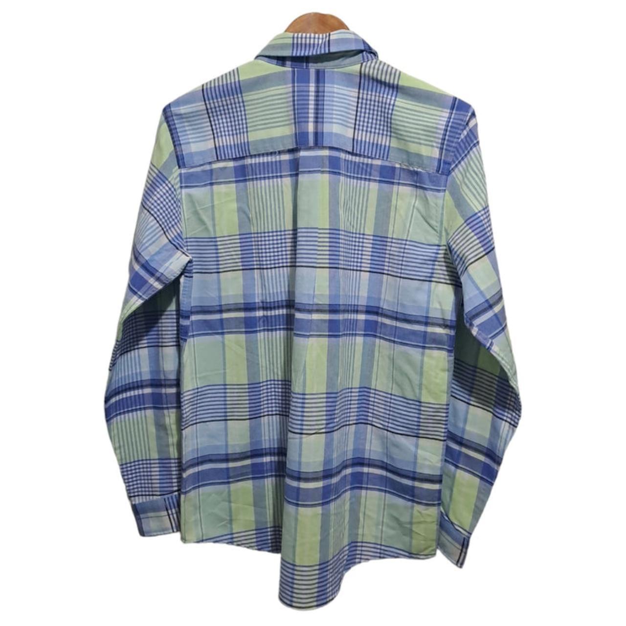 Polo Shirt Men Large Checkered Long sleeve