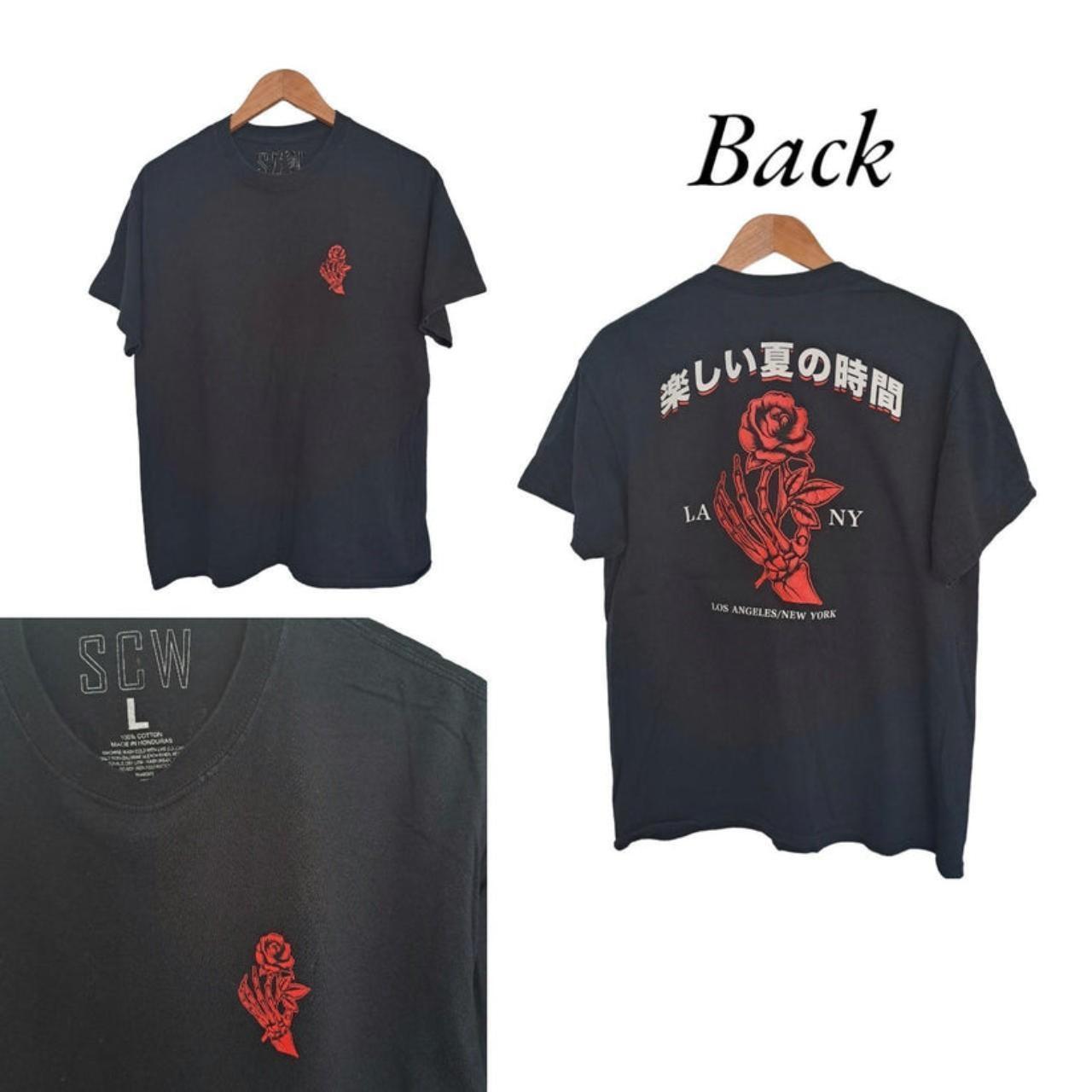 T-shirt Men Medium Black Rose Graphic