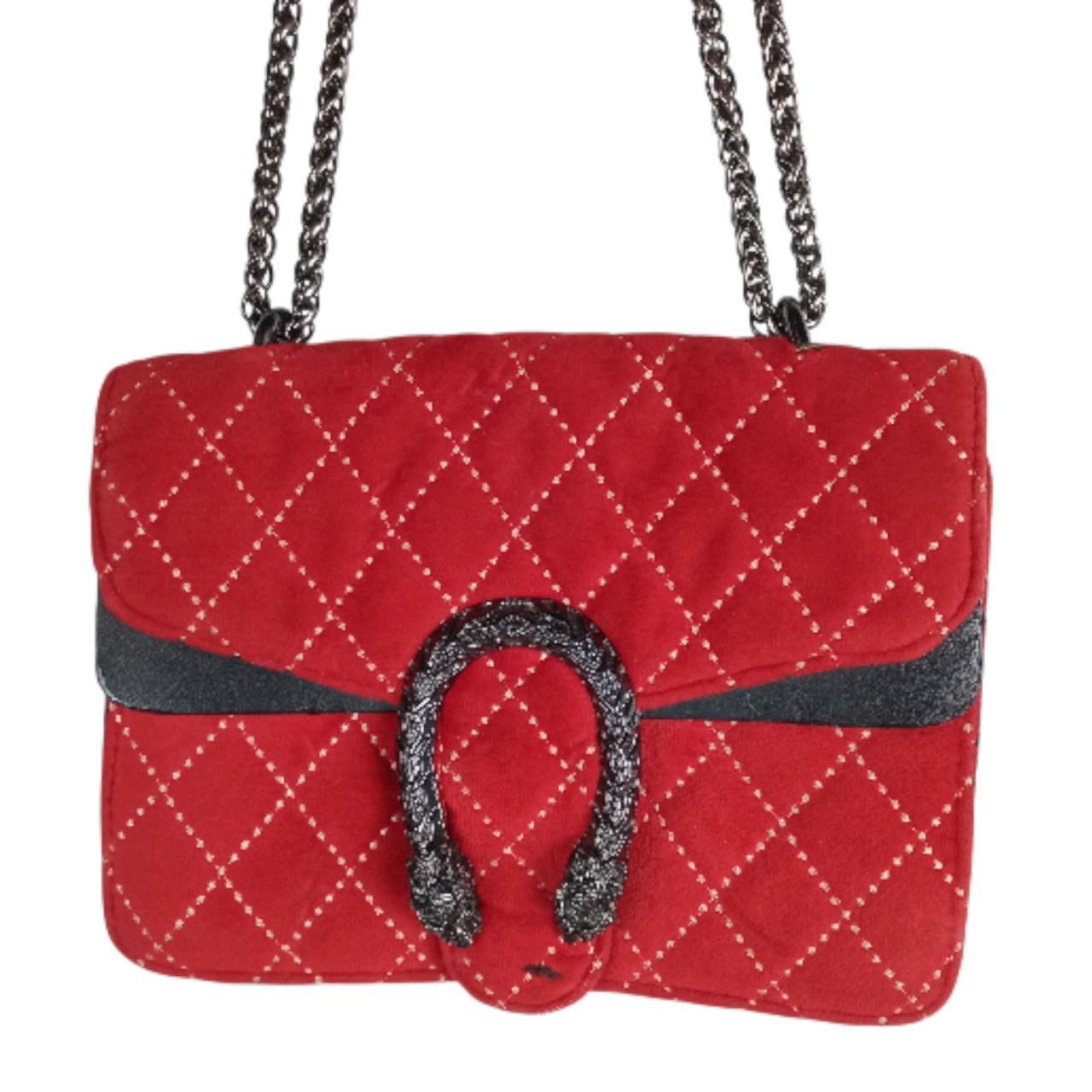 Bag Women Red Quilted Crossbody