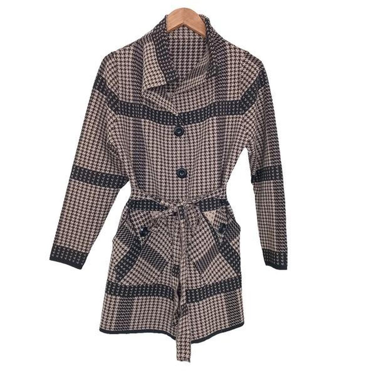 Coat Women's Medium Black and Brown Jacket