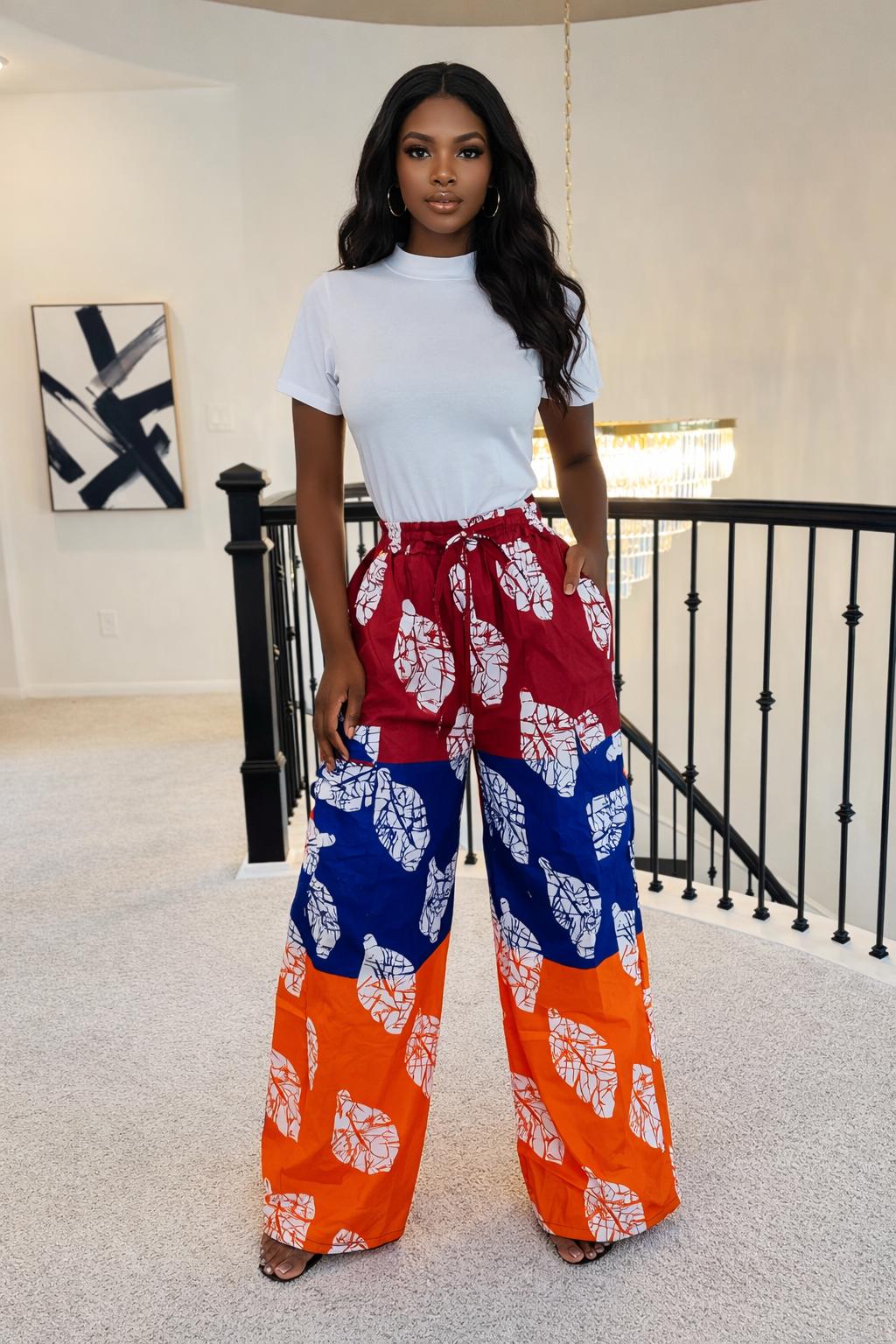 Luxe Ankara Wide-Leg Statement Pants