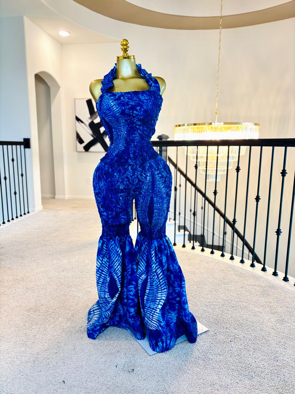 Luxe Ankara Halter Top & Flared Pants Set