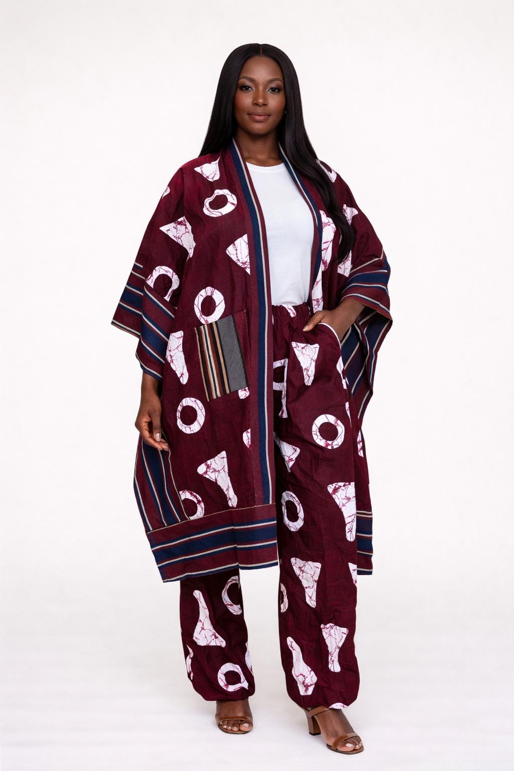 Luxe Ankara Kimono & Pants Set