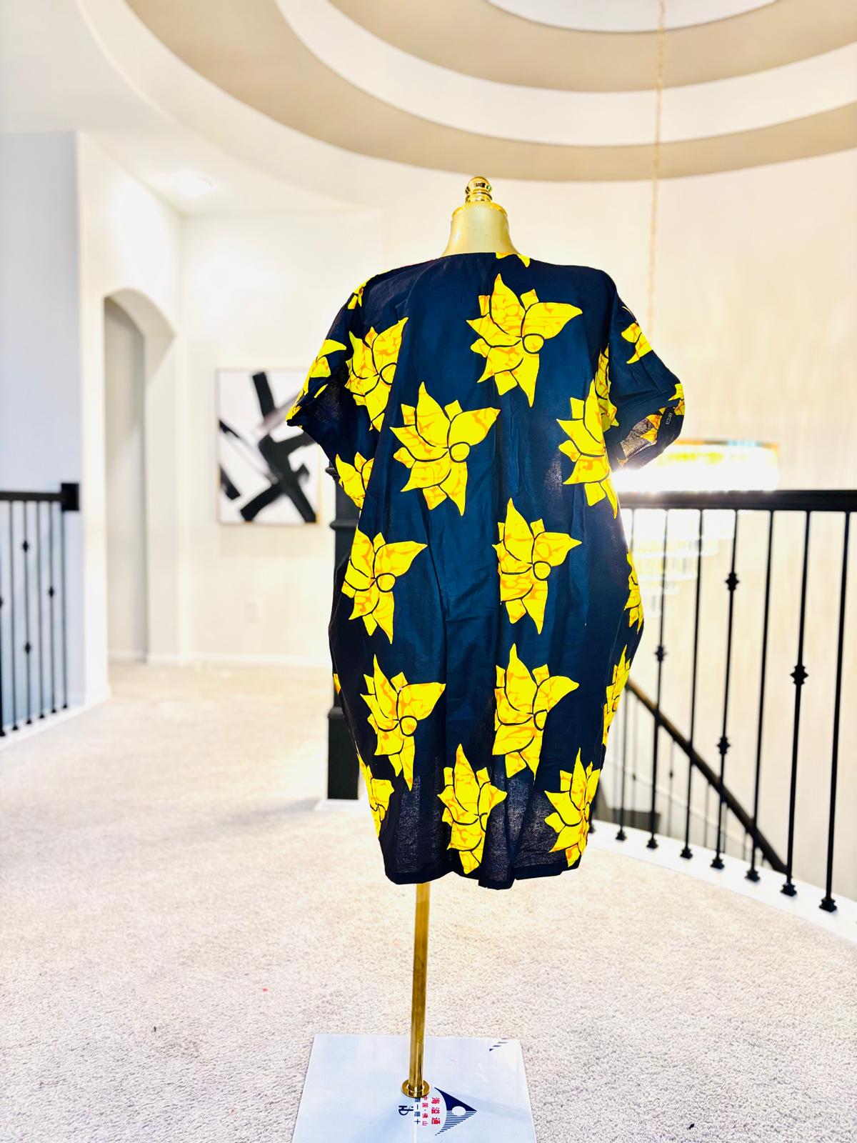 Luxe Ankara Chevron Tunic Mini Dress