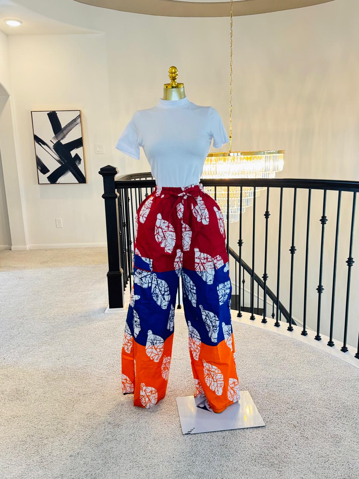 Luxe Ankara Wide-Leg Statement Pants